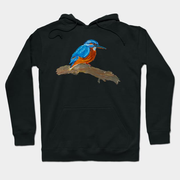 Gouache Kingfisher Hoodie by Colzo Art